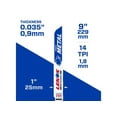 thumbnail image 5 of LENOX 24906T9114R 10-1/4" LAZER® BI-METAL RECIPROCATING SAW BLADES, 2PK, 5 of 6