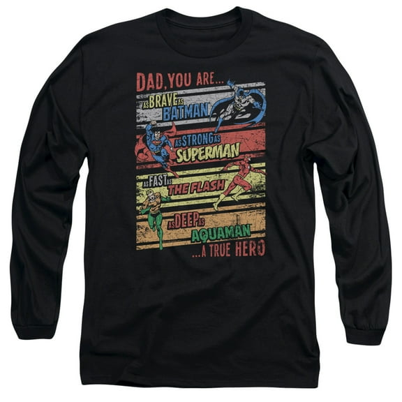 Jla - A True Hero - Long Sleeve Shirt - Medium