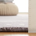 thumbnail image 4 of SAFAVIEH Bella Danita Plain Dotted Bordered Wool Area Rug, Silver/Ivory, 5' x 5' Round, 4 of 12