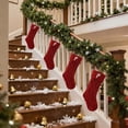 thumbnail image 4 of Bfogop 18 Inches Christmas Stockings Red Knitted Embroidered Letter Hanging Stocking Xmas Stocking Decor Treat Bag Candy Pouch Holder Favor for Fireplace Gift Present Xmas Tree Decor, 4 of 5