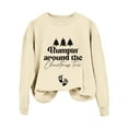 thumbnail image 1 of Sweat à Capuche Sans Manches à Manches Longues Imprimé Arbre de Noël pour Femmes, 1 of 4