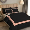 thumbnail image 3 of DNG Creations 5 Piece Full Black And Peach Border Line Pattern Duvet Cover - 100% Egyptian Cotton, 800 Thread Count ( Full/Queen ), 3 of 5