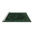 thumbnail image 2 of Ahgly Company Machine Washable Indoor Square Persian Turquoise Blue Traditional Area Rugs, 4' Square, 2 of 4