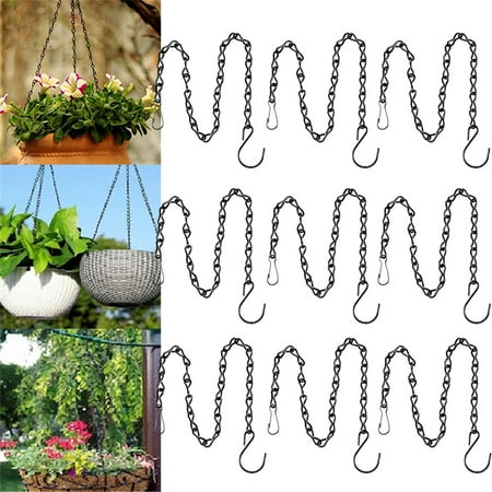 

Elbourn Hanging Chains 50cm Extension Link Holder with S Shaped Hook Black 9PCS
