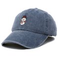 thumbnail image 4 of DALIX Mini Snowman Hat Ladies Womens Baseball Cap Washed in Navy Blue, 4 of 6