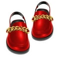 thumbnail image 4 of YDN Women Round Toe Chains Slingback Flats Elastic Strap Heeled Loafers Casual Daily Dress Walking Shoes Size 4 Red, 4 of 4