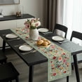 thumbnail image 2 of Sage Green Floral Table Runner 72 Inches Long, Spring Flowers Leaves Farmhouse Kitchen Coffee Dining Table Decoration for Home Party Birthday Wedding Home Decor 16x72 Inches, 2 of 8