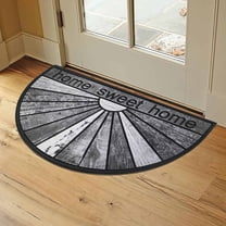Home Sweet Home Half Round Door Mat - 30x18 Inch Rubber Outdoor Doormat - Non-Slip, Weather-Resistant Entryway Mat - Gray