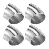 4 Pcs OD 1.5 Inch 45 Degree SS304 Stainless Steel Exhaust Elbow Pipe for Car Modified Exhaust System
