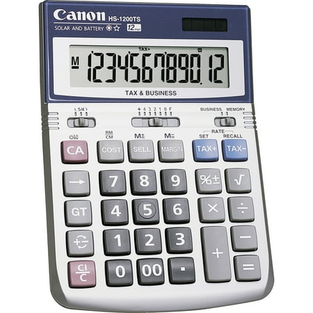 Canon HS-1200TS 12-Digit Angled Display Calculator, Black, White, 1 Each (Quantity)