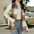 thumbnail image 6 of Cethrio Girls Plaid Vests, Lapel Collar Casual Mid-length Sleeveless Outerwear Vests Brown Size 12, 6 of 6