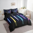 thumbnail image 3 of Manfei Modern Cool Lightsaber 7 Pieces Bedding Comforter Set,Cartoon Light Sword Full Bedding Set,Multicolor Neon Fitted Sheet Flat Sheet For Boys Kids,Breathable Home Decor Reversible, 3 of 8