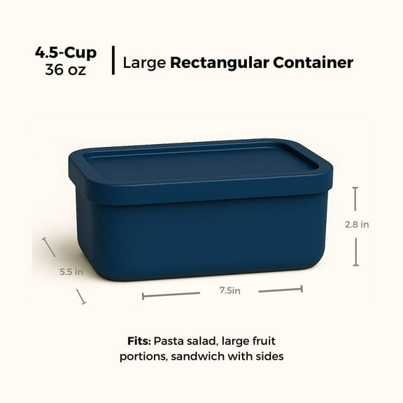 Large rectangular food container - 37 oz rosewood