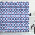 thumbnail image 1 of Ambesonne Anchor Shower Curtain, Anchors Slhouettes Waves, 69"Wx84"L, Blue Dark Coral White, 1 of 3