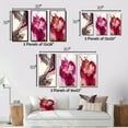 thumbnail image 4 of Designart "Celebrating in Raspberry Tones II" Abstract Liquid Ink Framed Wall Art Set Of 3 - Pink Modern Frame Gallery Wall Set For Home Decor, 4 of 6