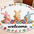 thumbnail image 3 of Round Easter Bunny Shaped Welcome Mat for Indoor Use with Modern Polyester Non Absorbent Entry Rug - Round Shape 40CM/60CM/80CM, 3 of 6