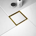 thumbnail image 1 of Bernkot Desagüe de ducha cuadrado de 6 pulgadas, drenaje de piso de oro cepillado con rejilla de inserción de azulejos y colador de pelo, baño de acero inoxidable 304, 2 en 1, drenaje de azulejos cert, 1 of 1