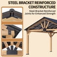 thumbnail image 6 of INTER HUT 15 x 13 Wood Gazebo, Outdoor Patio Steel Hardtop Gazebo, Cedar Framed Wooden Gazebo, 6 of 8