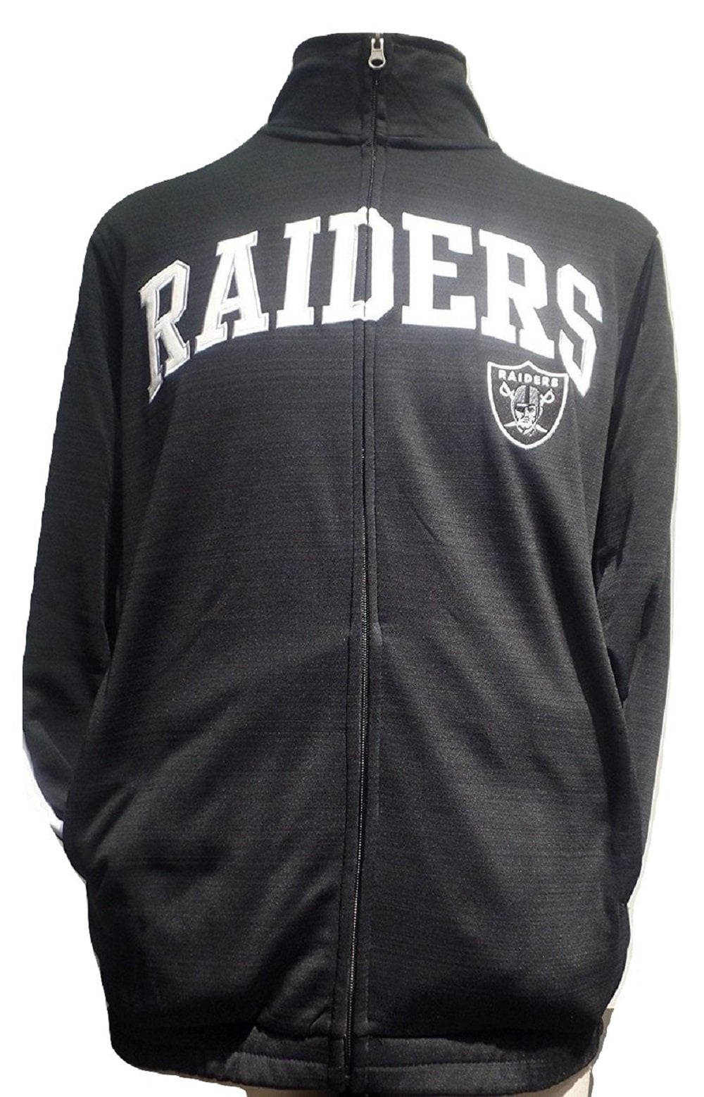 Oakland Raiders Men's Full-Zip Poly Fleece Black Track Jacket by G-III Sports