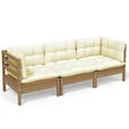 thumbnail image 4 of vidaXL 3-Seater Patio Sofa with Anthracite Cushions Solid Pinewood, 4 of 17