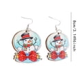 thumbnail image 2 of Christmas Wooden Printed Drop Earrings for Unique Holiday Style, 2 of 5