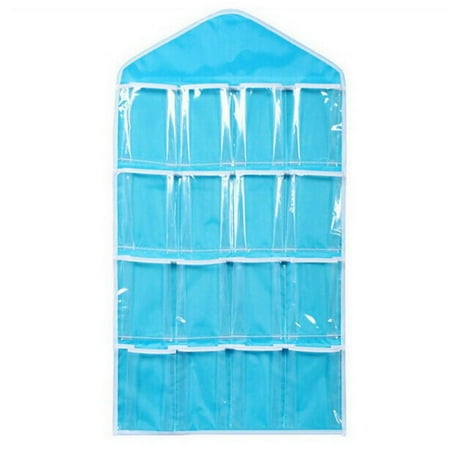 

Clearance! Creative Storage Box 16 Pockets Clear Home Hanging Bag Socks Bra Underwear Hanger Storage Organizer
