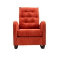thumbnail image 2 of Rocking Chair, Modern Tufted Upholstered High Back Armchair with Solid Wood Base and Padded Seat Comfortable Rocker Nursery Glider Chair Living Room Chair for Elderly Adults Kids, Orange, 2 of 7