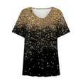 thumbnail image 4 of PVCS Womens Tops Clearance Under $5 Women Plus Size Short Sleeves V-Neck Print Blouse Pullover Tops Short Sleeve Blouses, 4 of 6