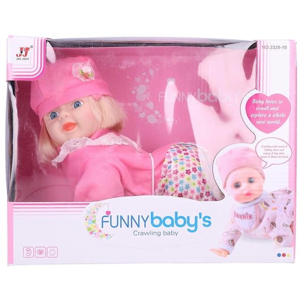 Lifelike Cute Baby Doll Electric Smart Laughing Crawling Doll Simulation Kids Toy11.5in L Girl