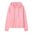 thumbnail image 6 of Satingcolo Womens Hoodies Zip Up Casual Long Sleeve Oversized Hoodie Y2K Full Zipper Preppy Sweatshirts Jackets,Pink XL, 6 of 6