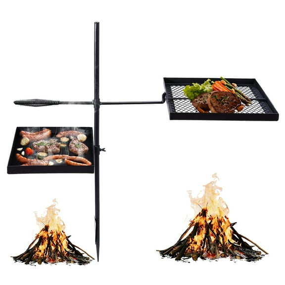 UBesGoo Grill Campfire Swing Cooking Stand BBQ Grill w/ Carry Bag for Outdoor Cooking,Camping,Hiking