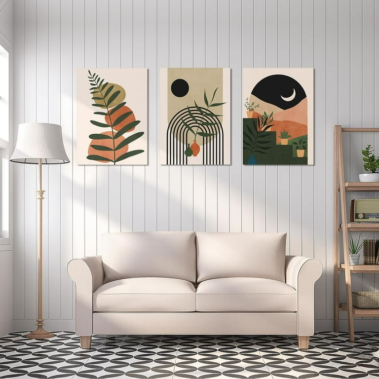 Framed Boho Wall Art Set of 3 Mid Century Modern Wall Decor Framed Boho Wall Art Set of 3 Mid Century Modern Wall Decor