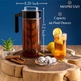 thumbnail image 3 of Cold Brew Maker F Iced Coffee and Iced Tea, Cold Coffee Maker Glass Pitcher, Tea Infuser F Loose Leaf Tea, 44oz Large Ice Tea Brewer with Easy to Clean Reusable Mesh Filter., 3 of 4