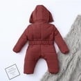 thumbnail image 5 of Sopiago Unisex Baby Winter Coats Cute Newborn Infant Jumpsuit Baby Boy Girl Snowsuit Bodysuits Winter Warm Snowsuit Hooded Jumpsuit Down Romper Padded Outwear 12-18 Months,Brown, 5 of 7