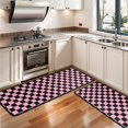 thumbnail image 3 of Kitchen Rugs Sets Of 2,Black and Pink Checkerboard Pattern Anti Fatigue Kitchen Mat Rugs Non Slip Washable,Decorative Kitchen Floor Mats for Kitchen,Sink,Laundry,17"x47"+17"x47", 3 of 5