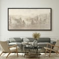 thumbnail image 2 of Large Framed Canvas Print Soft Foggy Pine Forest - Neutral Toned Minimalist NatureWall Art Decorative Ready to Hang Painting for Living room Bedroom 60x30 inches Black Frame, 2 of 9