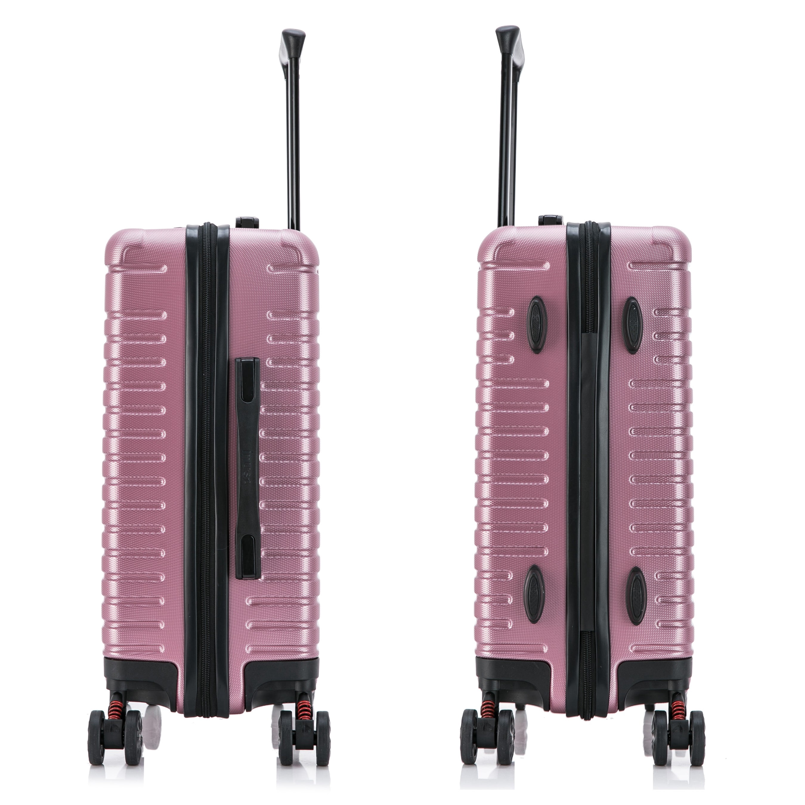 InUSA Deep 20" Hardside Lightweight Luggage with Spinner Wheels, Handle Studs, Trolley, Rose Gold