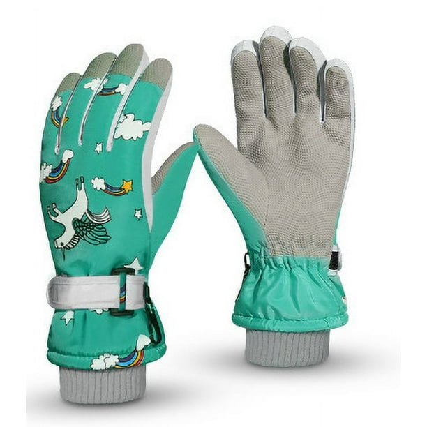 Guantes de esquí para niños, guantes de invierno para niños, cálidos, con forro polar, para jugar en la nieve, impermeables