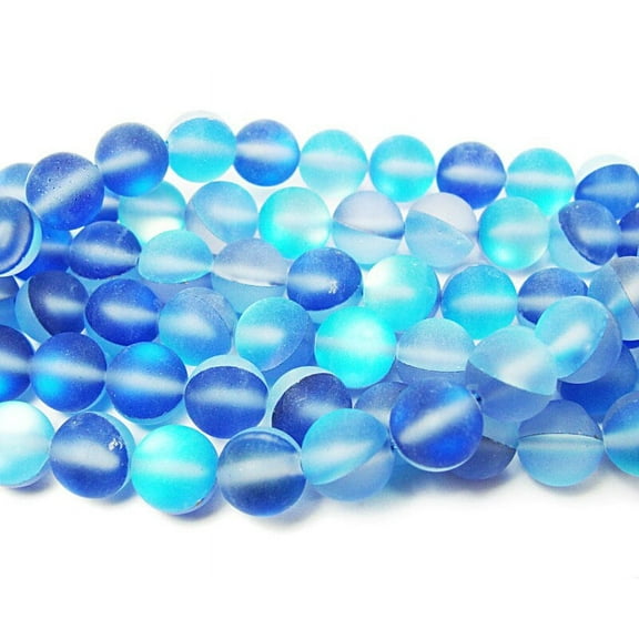 8mm Dark Blue Moonlight Crystal Matte Round Beads Genuine Gemstone Natural Jewelry Making