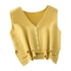thumbnail image 1 of Suéter de mujer, chaleco para damas, camisetas sin mangas casuales, jerséis de moda, transpirables, individuales Amarillo, 1 of 9