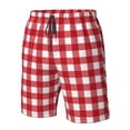 thumbnail image 4 of Saiise Maillot de Bain à Carreaux Rouges pour Hommes, Short de Bain Hawaïen avec Poches-3TG, 4 of 6