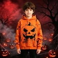 thumbnail image 2 of WhouRiu Boys Girls Halloween Graphic Pullover Hoodies Kids Unisex Autumn Hooded Sweatshirt, 2 of 6
