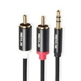 thumbnail image 1 of Jack 3.5mm Macho a 2 RCA Cable Auxiliar Algodón Trenzado para Cine en Casa (5 m), 1 of 9