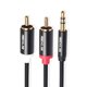 thumbnail image 1 of Carcasa Aleación Aluminio Trenzado Cable Audio AUX para Subwoofer Conexión 3 5 Mm A 2 RCA [BK3625] (10 M), 1 of 6