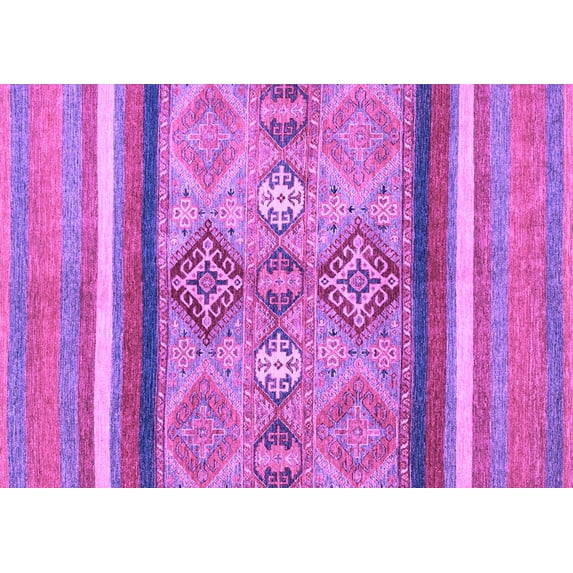 Ahgly Company Indoor Rectangle Abstract Purple Modern Area Rugs, 6' x 9'