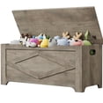 thumbnail image 1 of 39.4" Storage Chest, Wooden Storage Bench with Safety Hinges, Easy Assembly, Large Toy Chest for Entryway, Living Room, Bedroom, 1 of 6