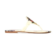Tory Burch Womens Miller Sandal Printed Patent Leather (Ivory Tea Rose)