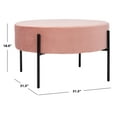 thumbnail image 4 of SAFAVIEH Lisbon Modern Glam Round Cocktail Ottoman, Dusty Rose, 4 of 8
