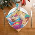 thumbnail image 2 of BZSMCE Satin Native Fab Cotton Dinner Napkin Cats Enjoying on The Beach Reusable, 2 of 8