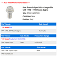 thumbnail image 2 of Rear Brake Caliper Bolt - Compatible with 1993 - 1998 Toyota Supra 1994 1995 1996 1997, 2 of 2